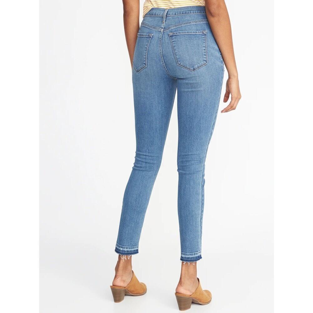 Old Navy Womens Jeans Size 14 Curvy Skinny Blue Distressed Ankle Stretch Denim - Picture 5 of 8